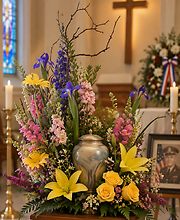 Spring Garden Floral Urn Surround