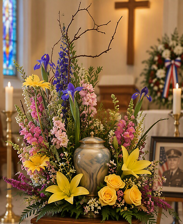 Spring Garden Floral Urn Surround