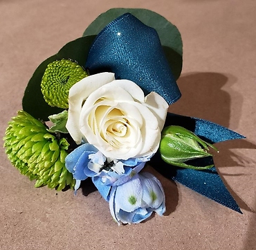 Blue & Teal Boutonniere