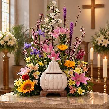 Colorful Floral Urn Surround
