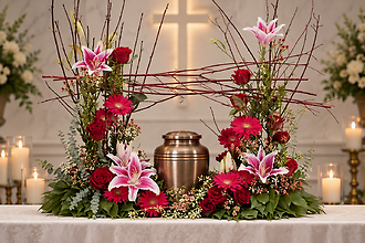 Twigs And Flowers Urn Surround