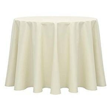 90&quot; Ivory Polyester Tablecloth