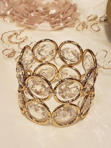 Crystal Napkin Ring - Gold