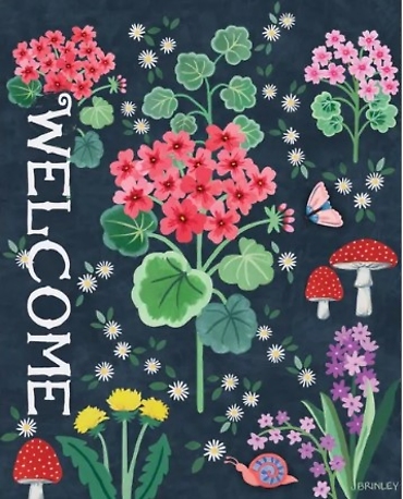 Geranium Welcome 20\" Art Pole