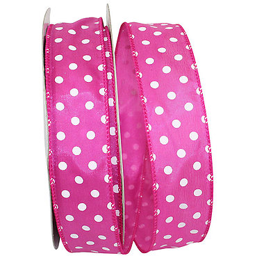 Fuchsia Polka Dot Ribbon