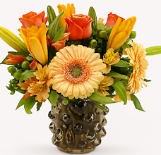 Bubble Vase Peach Bouquet