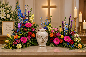 Colorful Tribute Urn Surround