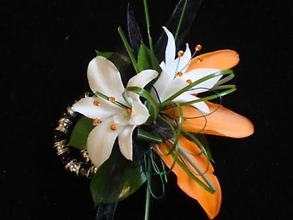 Orchid &amp; Lily Petal Wrist Corsage