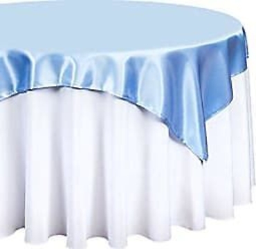 Serenity blue satin overlay