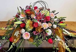 The Love Of Color And Art Casket Spray