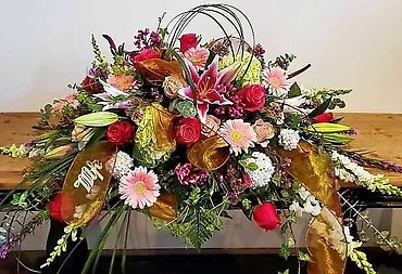 The Love Of Color And Art Casket Spray