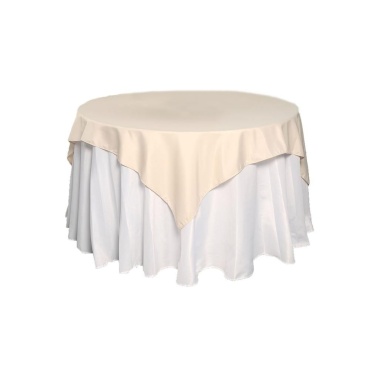 Beige Polyester Overlay 70&quot;