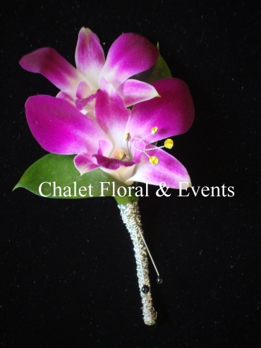 Stunning Double Orchid Boutonniere