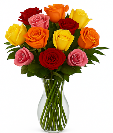 Dz. Assorted Roses Arranged