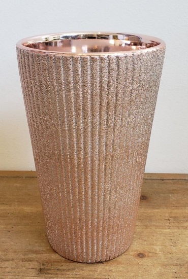 Rose Gold Pearl Ceramic Vase