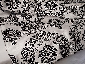 Black/ and White Damask Runner - Rental