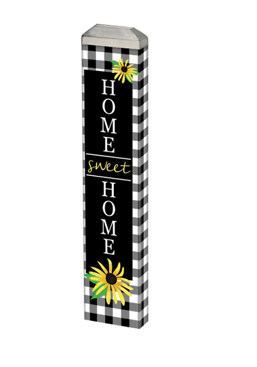 Checks and Yellow Daisy 13\" Mini Art Pole