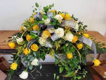 The Love Of Yellow Casket Spray