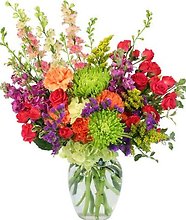 Muskegon Vase Of Colorful Blooms