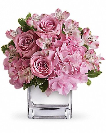 Be Sweet Bouquet In Silver Cube