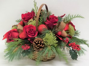 Country Holiday Basket Arrangement
