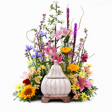 Colorful Floral Urn Surround