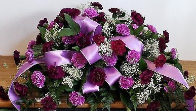Purple Carnation Casket Spray