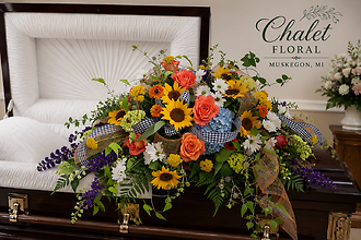 Gingham Garden Casket Spray