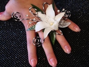 White Orchid Swirl Ring