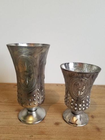 Silver Antique Fleur-de-lis Vase