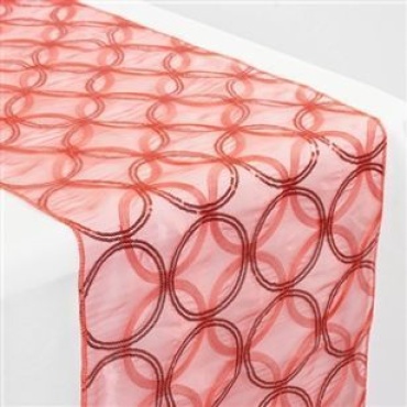 Red Circle Sequin Table Runners - Rental