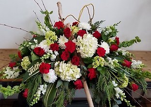 Peaceful Woodland Birch Casket Spray