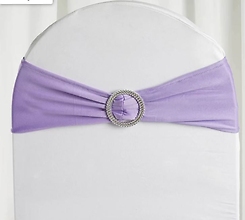 Lavender Spandex Chair Sash with ring