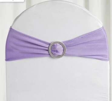 Lavender Spandex Chair Sash with ring