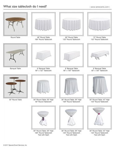 Linen Size Chart