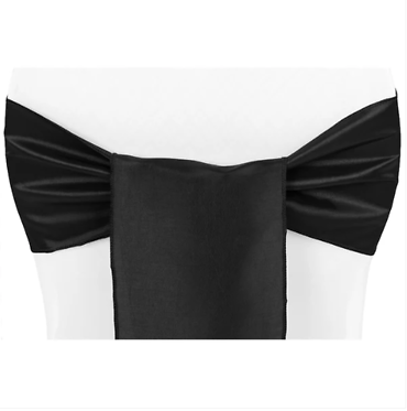 Black Satin Chair Sash