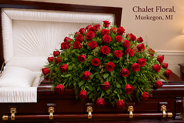 Rich Red Casket Spray
