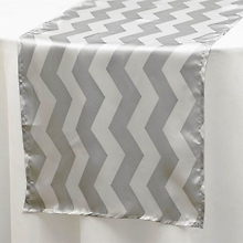 Silver Chevron Satin Runner - Rental