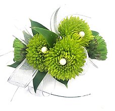 Green Button Wrist Corsage