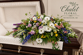 Colorful Splash Casket Spray