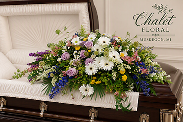 Colorful Splash Casket Spray