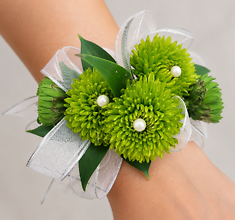 Green Button Wrist Corsage