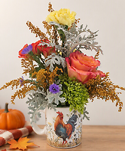 Autumn Rooster Mug Arrangement