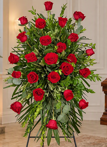 Red Rose Tribute Easel Spray