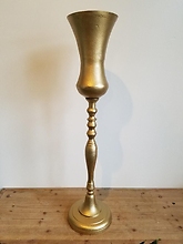 Gold Metal Pedestal Vase