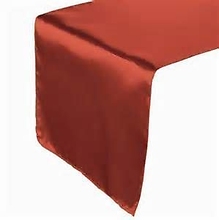 Burnt Orange Satin Table Runner - Rental