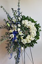Blue and White Wreath
