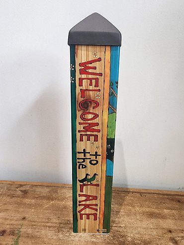 Welcome To The Lake 20\" Art Pole
