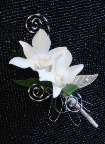 Orchid Boutonniere With Stripped Wire