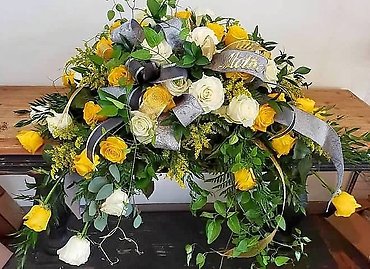 The Love Of Yellow Casket Spray